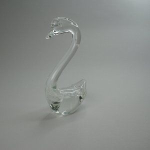Murano Style Blown Glass Swan